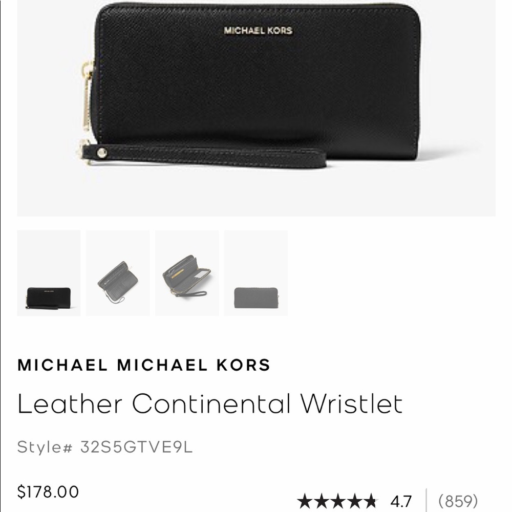 MICHAEL KORS Black Wristlet